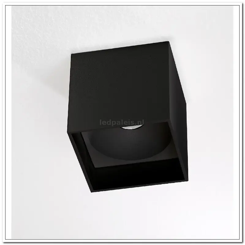 Foto 1 Plafondlamp spot zwart "Brock" 10x10x10cm LED 7W dimbaar
