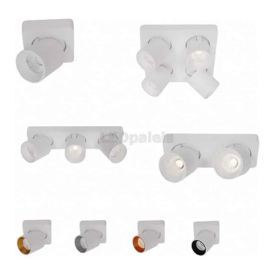 Foto 6 Spot Laguna wit 1-lichts vierkant IP20 LED 6W 2700K 540lm dimbaar