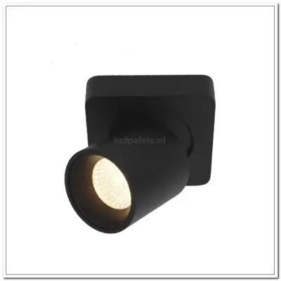 Foto van spot laguna zwart 1-lichts vierkant IP20 LED 6W 2700K 540lm dimbaar