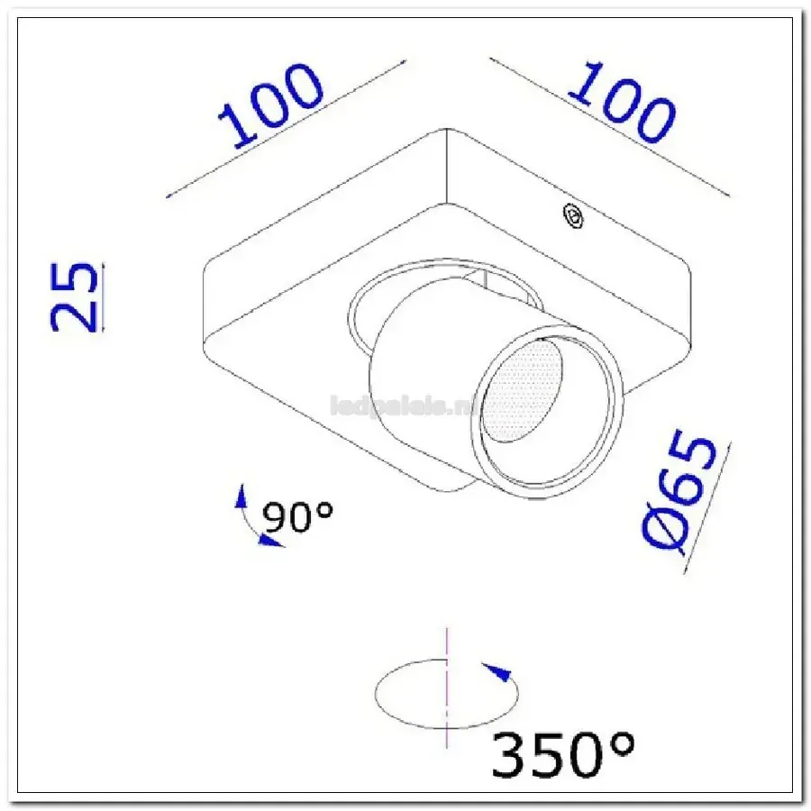 Foto 2 spot laguna zwart 1-lichts vierkant IP20 LED 6W 2700K 540lm dimbaar
