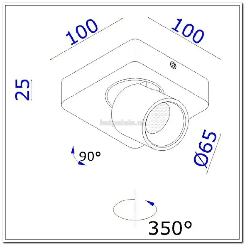 Foto 2 spot laguna zwart 1-lichts vierkant IP20 LED 6W 2700K 540lm dimbaar