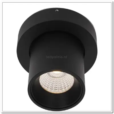 Foto van spot laguna zwart 1-lichts rond IP20 LED 6W 2700K 540lm dimbaar