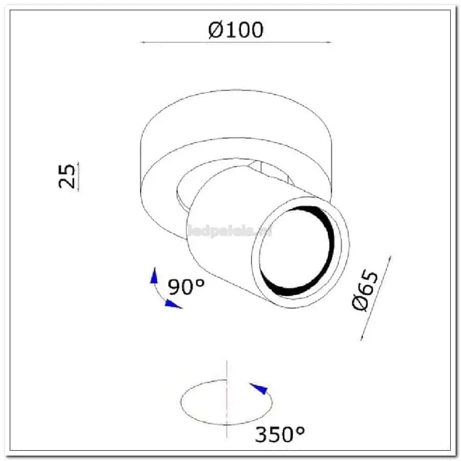 Foto 5 spot laguna zwart 1-lichts rond IP20 LED 6W 2700K 540lm dimbaar