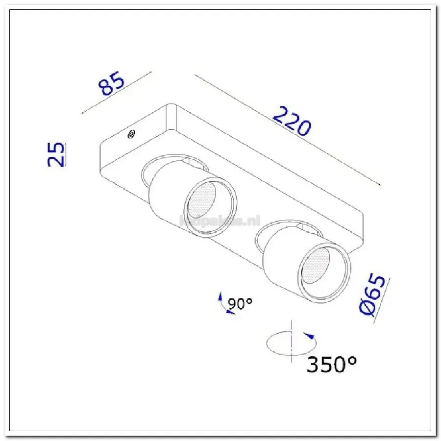 Foto 2 Spot laguna  wit 2-lichts IP20 LED 2x6W 2700K 1080lm dimbaar