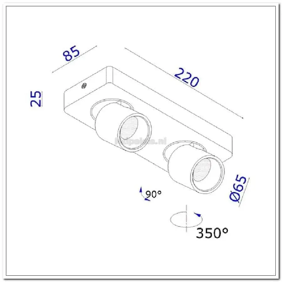 Foto 11 sport laguna zwart 2-lichts IP20 LED 2x6W 2700K 1080lm dimbaar