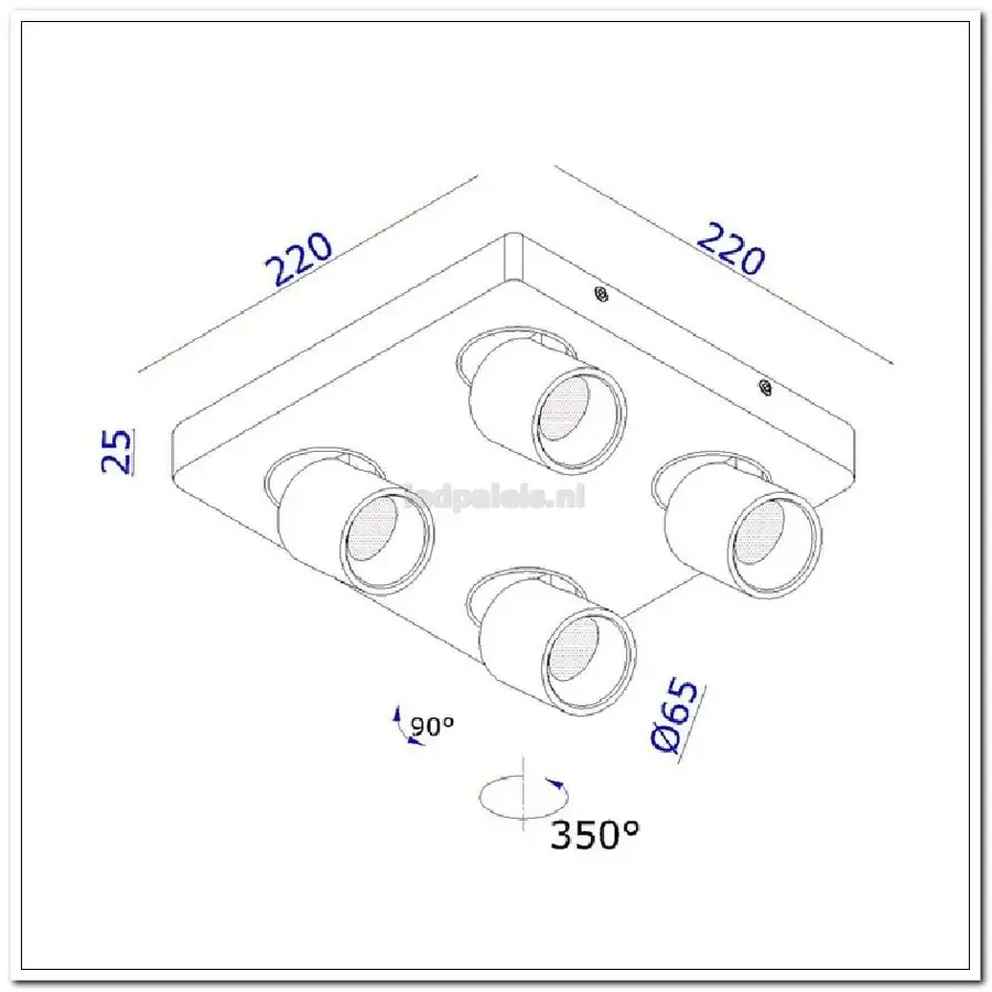 Foto 2 laguna spot wit 4-lichts IP20 LED 4x6W 2700K 2160lm dimbaar