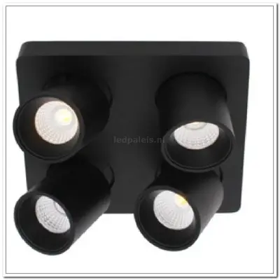 Foto van spot laguna zwart 4-lichts IP20 LED 4x6W 2700K 2160lm dimbaar