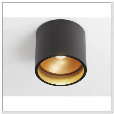 Foto van Plafondlamp spot zwart/goud "Orleans" Ø11cm 10h LED 7W 630lm dimbaar