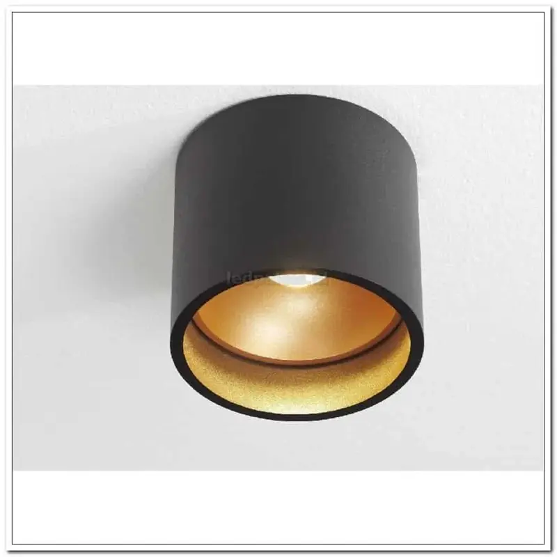 Foto 2 Plafondlamp spot zwart/goud "Orleans" Ø11cm 10h LED 7W 630lm dimbaar