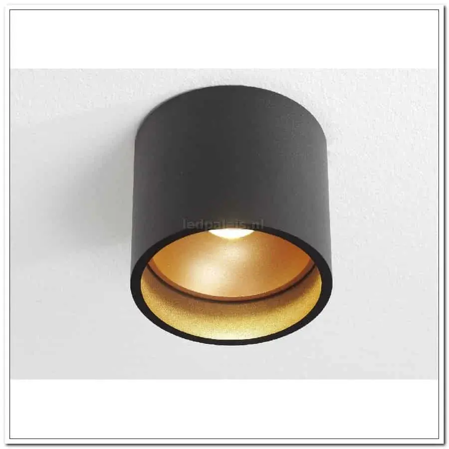 Foto 2 PL zwart/goud "Ormond" LED 7W 2700K 805lm IP54 dimbaar
