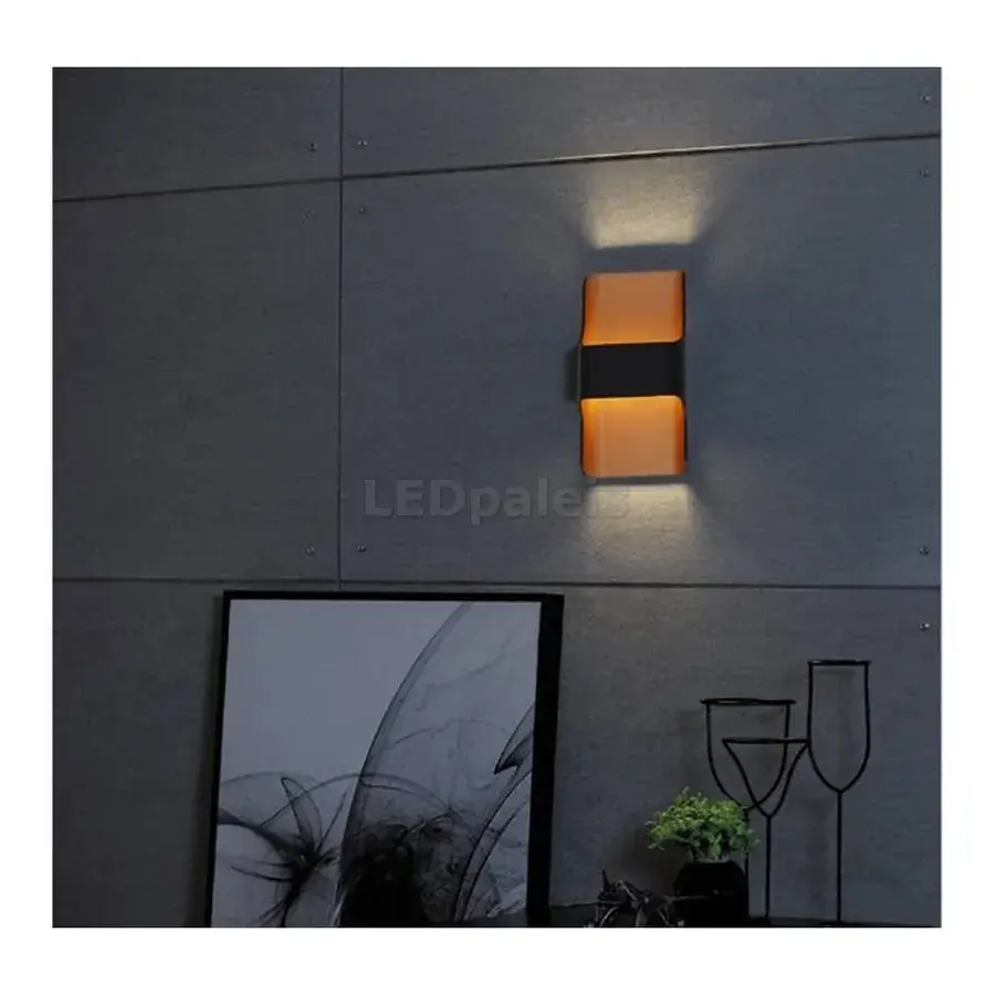 Foto 4 Wandlamp wit up/down "Dallas" IP54 LED 2x8W 2700K 1440lm dimbaar
