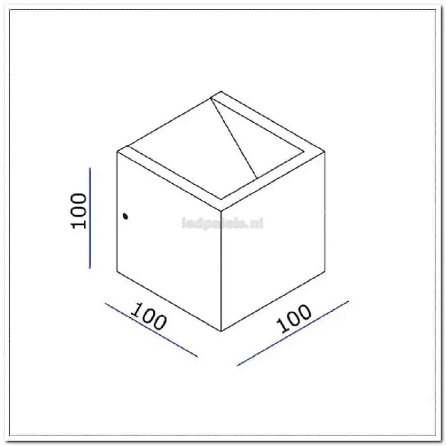 Foto 10 WL zwart/goud 1l "Fulda" 10x10x10cm LED 6W 2700K 500lm dimbaar