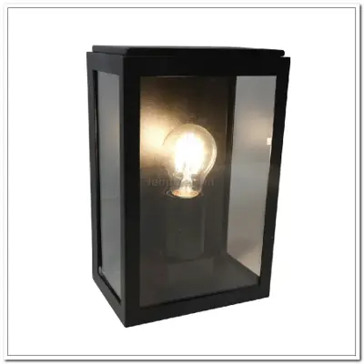 Foto van WL rowin zwart 1l buitenlamp 25x16x11cm E27 IP44