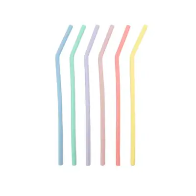 Foto van Silicone rietjes pastel 6 st