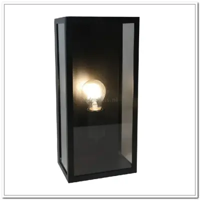 Foto van WL Rowin zwart 1l buitenlamp 35x16x10cm E27 IP44