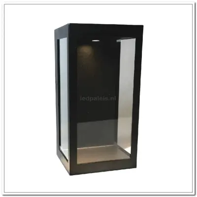 Foto van WL Rowin LED zwart buitenlamp 16x14x32cm LED 3W 3000K IP44
