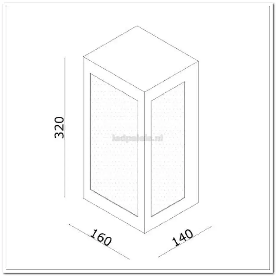 Foto 6 WL Rowin LED zwart buitenlamp 16x14x32cm LED 3W 3000K IP44