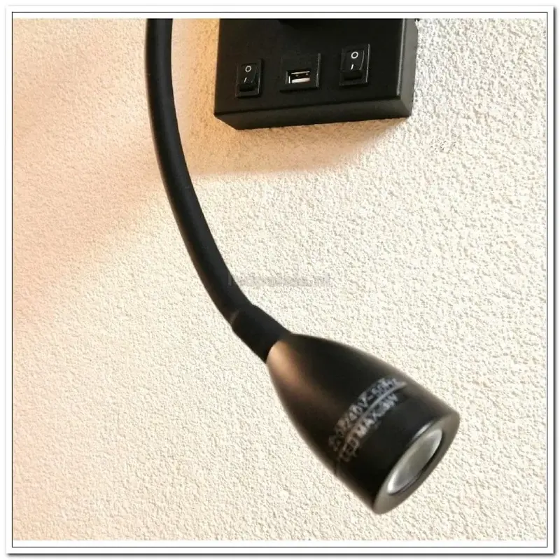 Foto 2 wandlamp led 3w e27 met USB oplader zonder kap