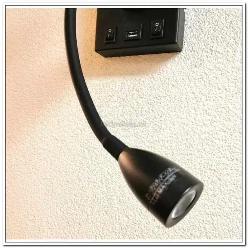 Foto 5 wandlamp led 3w e27 met USB oplader zonder kap
