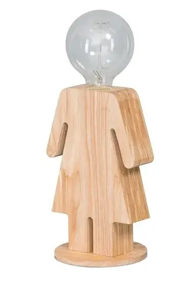 Foto 1 Eva tafellamp vrouw 24cm hout