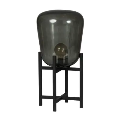 Foto van Benn Original TAFELLAMP 1x E27 zwart / gun metal glas D33 H70cm 05-TL3273-30