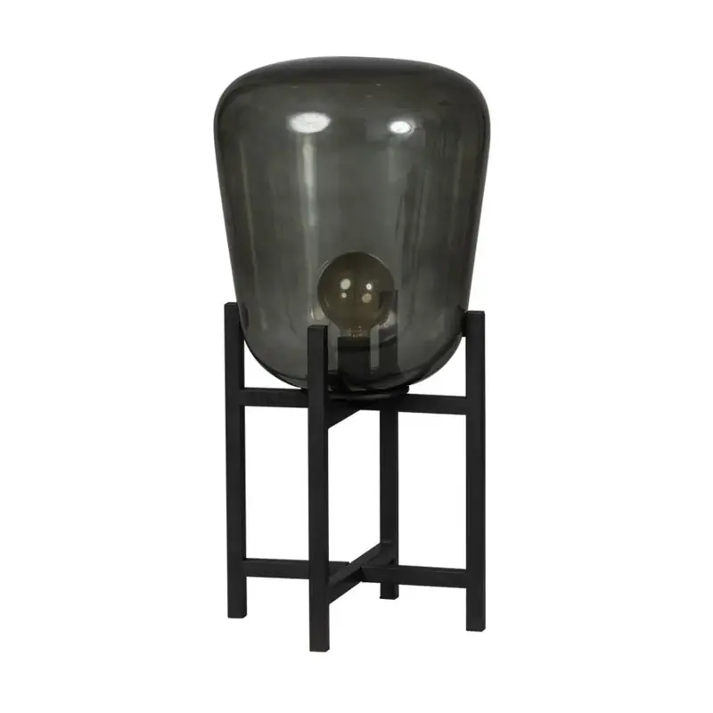 Foto 1 Benn Original TAFELLAMP 1x E27 zwart / gun metal glas D33 H70cm 05-TL3273-30