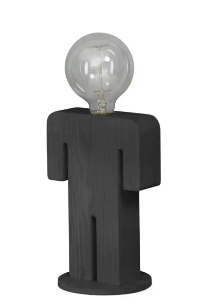 Foto van Adam Grey tafellamp man 24cm hout grijs