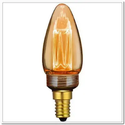 Foto van kaars filament 3step dim goud e14