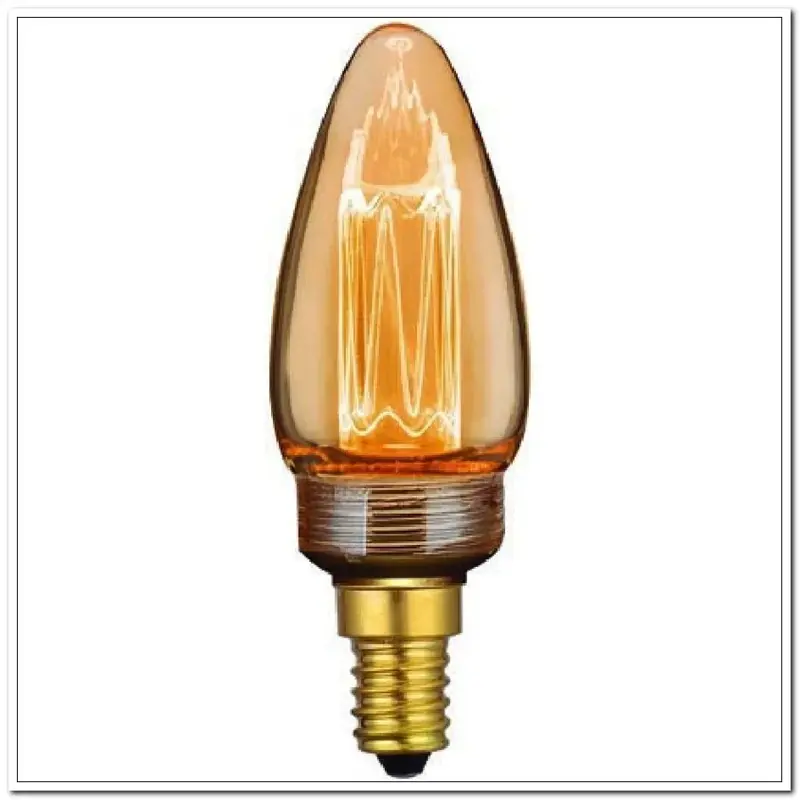 Foto 1 kaars filament 3step dim goud e14