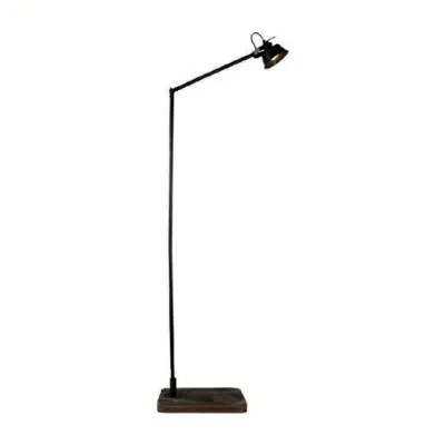 Foto van Vloerlamp Studia S 5710 Z zwart 140cm houten voet