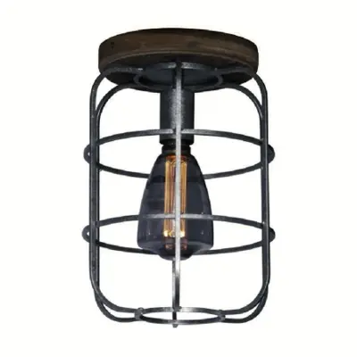 Foto van plafondlamp Galera 25cm gegalvaniseerd hout pl 5910 gv
