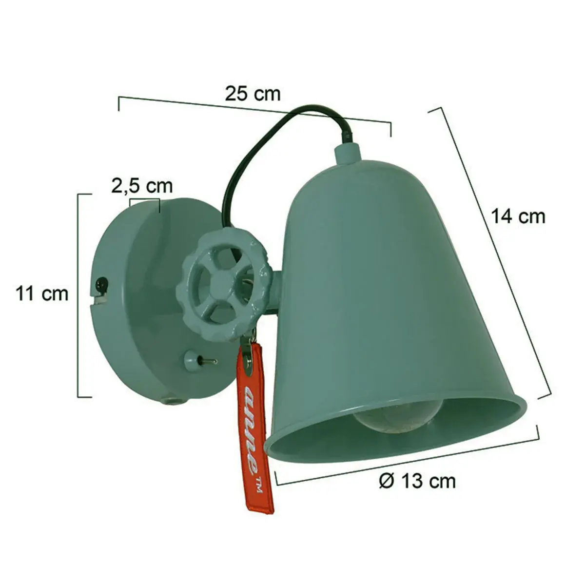 Foto 6 Wandlamp Dolphin 1323G Groen Dolphin 1323G
