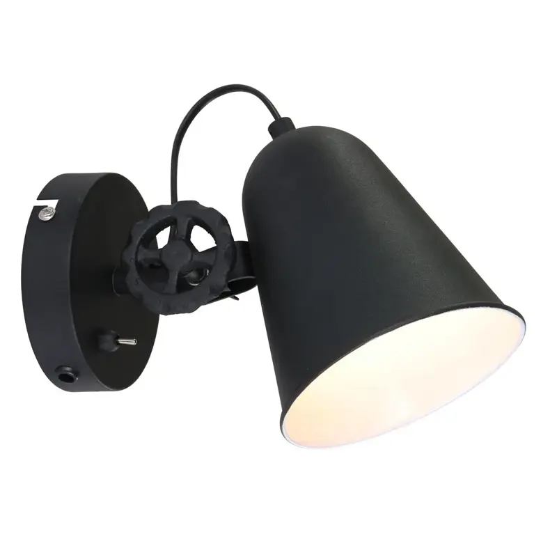 Foto 1 Wandlamp Dolphin 1323ZW Zwart Dolphin 1323ZW