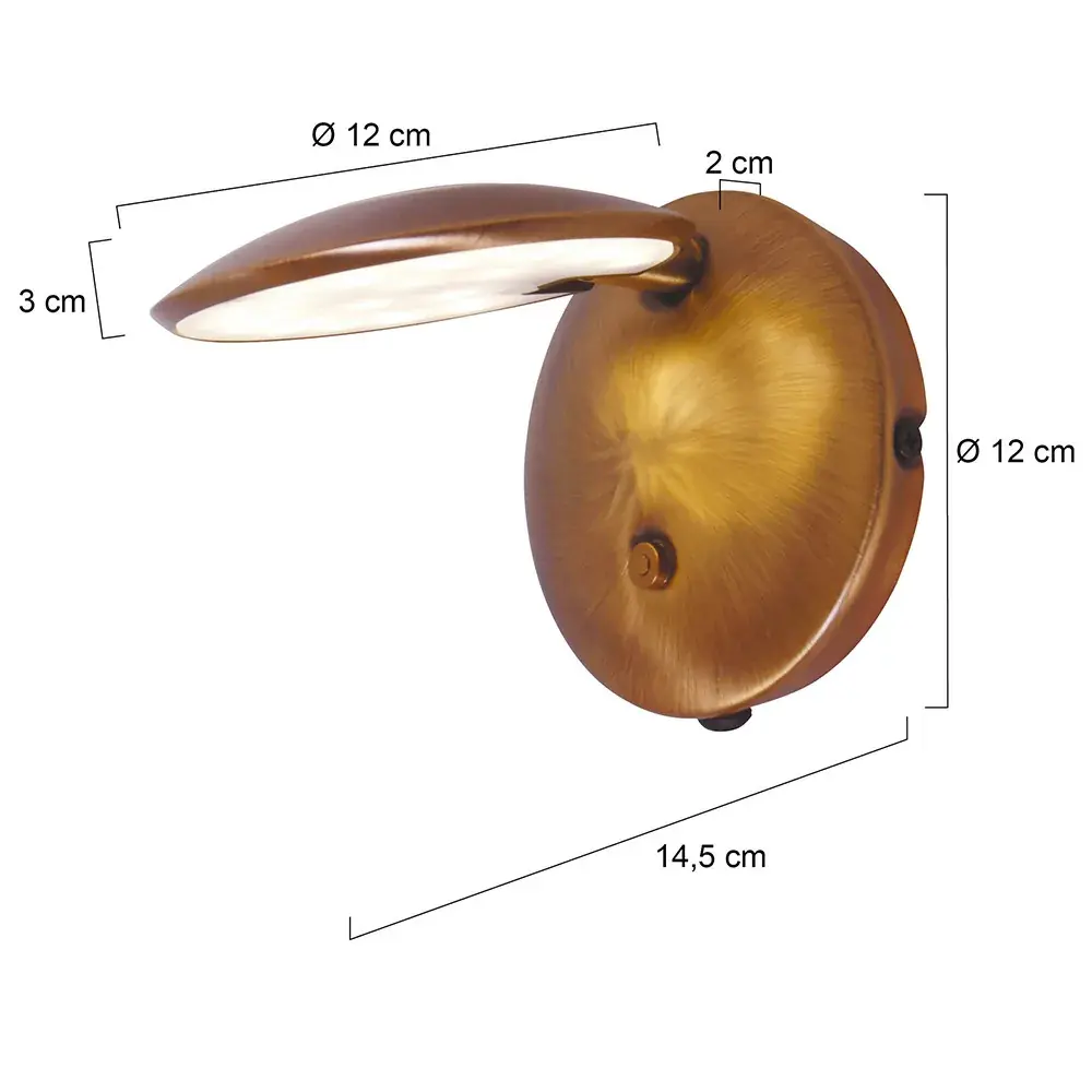 Foto 5 Wandlamp Zenith LED 1442BR Brons Zenith LED 1442BR