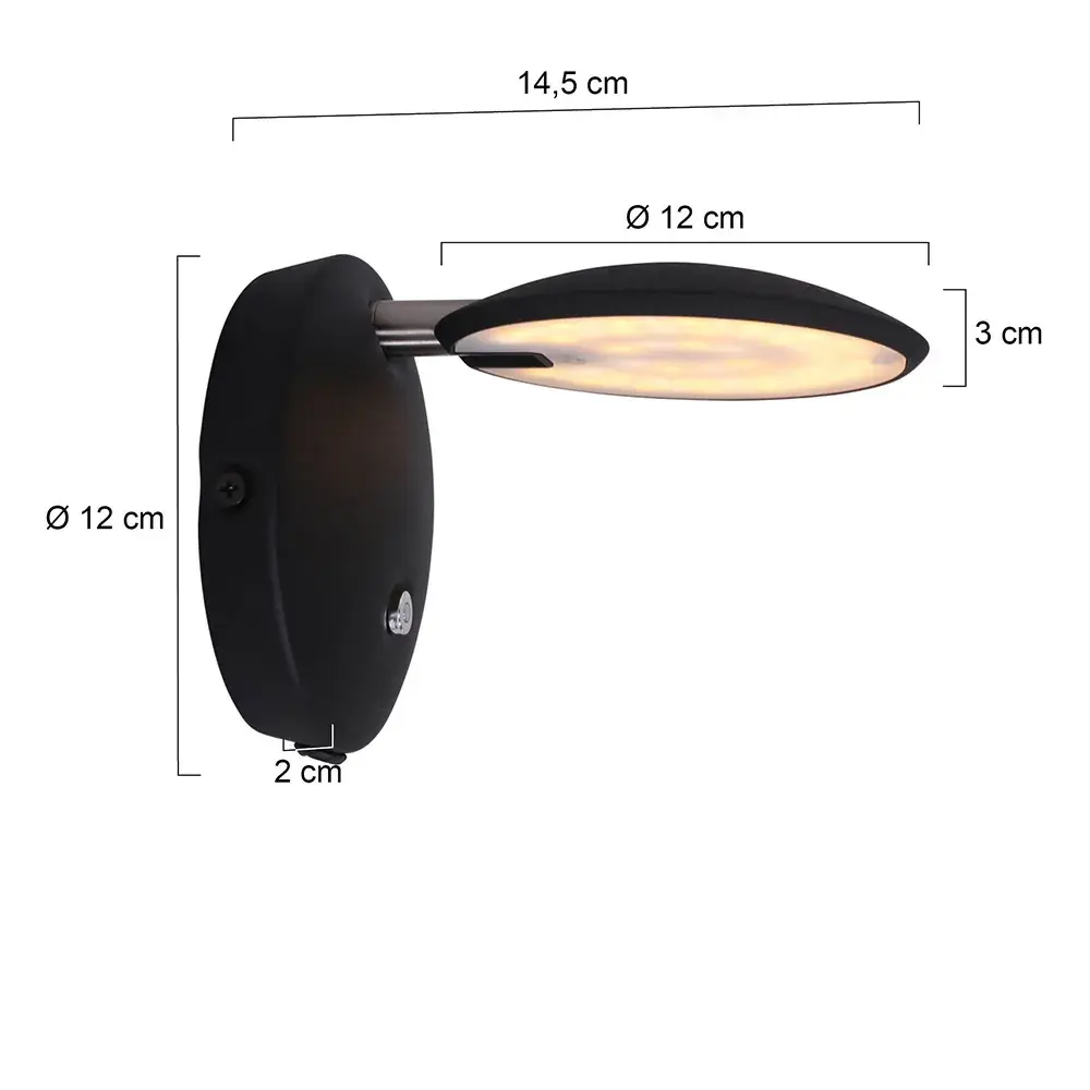 Foto 6 Wandlamp Zenith LED 1442ZW Zwart Zenith LED 1442ZW
