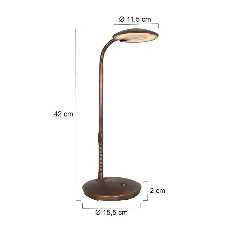 Foto 6 Tafellamp Zenith 1470BR Brons Zenith LED 1470BR