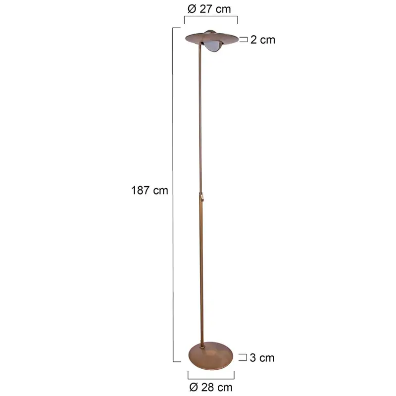 Foto 7 Vloerlamp Zenith 1477BR Brons Zenith LED 1477BR