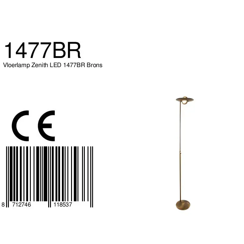 Foto 8 Vloerlamp Zenith 1477BR Brons Zenith LED 1477BR