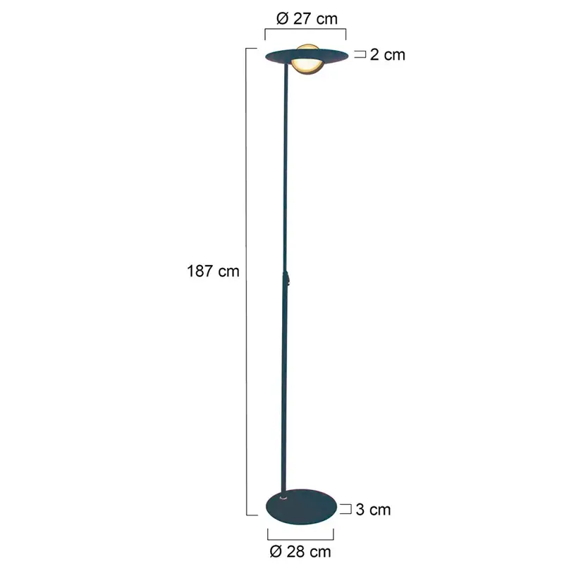 Foto 6 Vloerlamp Zenith 1477ZW Zwart Zenith LED 1477ZW