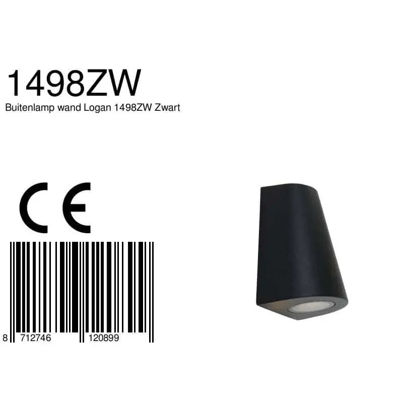 Foto 8 Buitenlamp Logan 1498ZW Zwart Buitenlampen 1498ZW