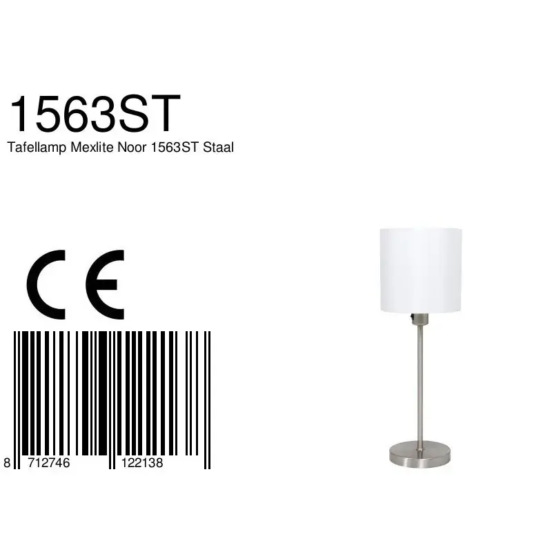 Foto 8 Tafellamp Noor 1563ST Staal Noor 1563ST