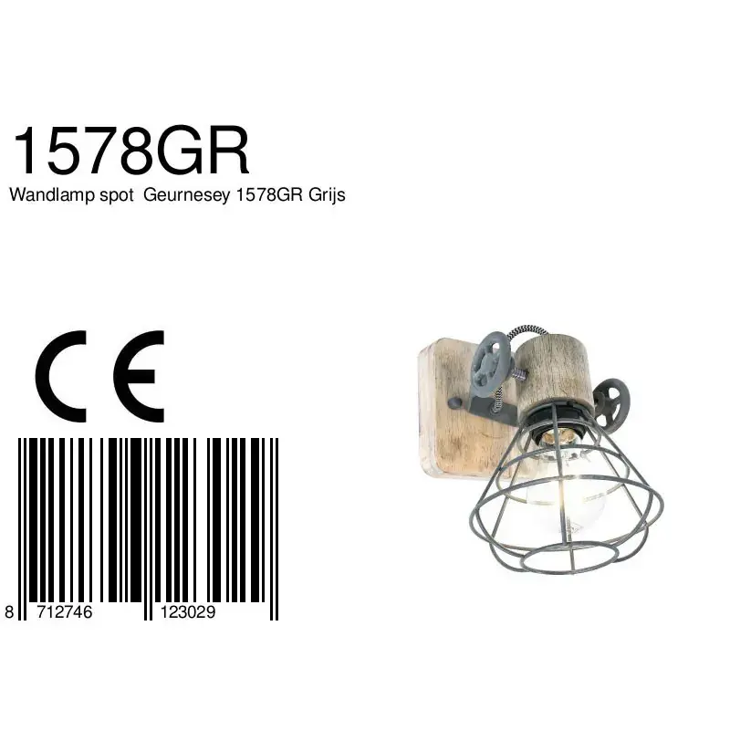Foto 6 Wandlamp  Geurnesey 1578GR Grijs Guersey 1578GR
