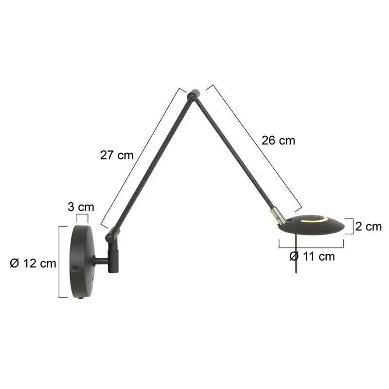 Foto 5 Wandlamp Zodiac 2110ZW Zwart Zodiac LED 2110ZW