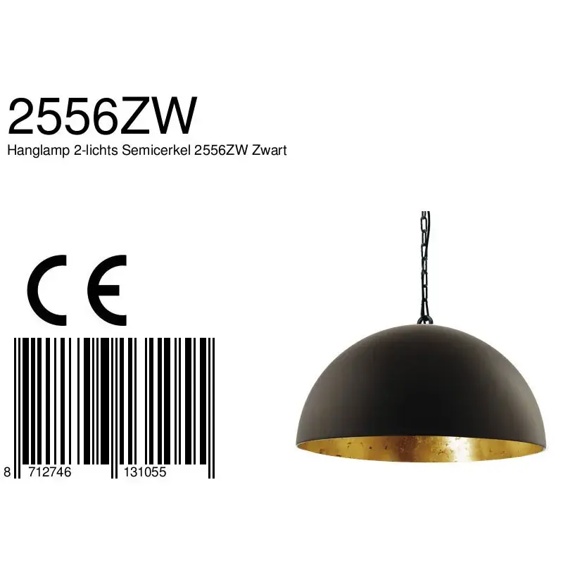 Foto 8 Hanglamp Semicirkel 2556ZW Zwart Semicirkel 2556ZW