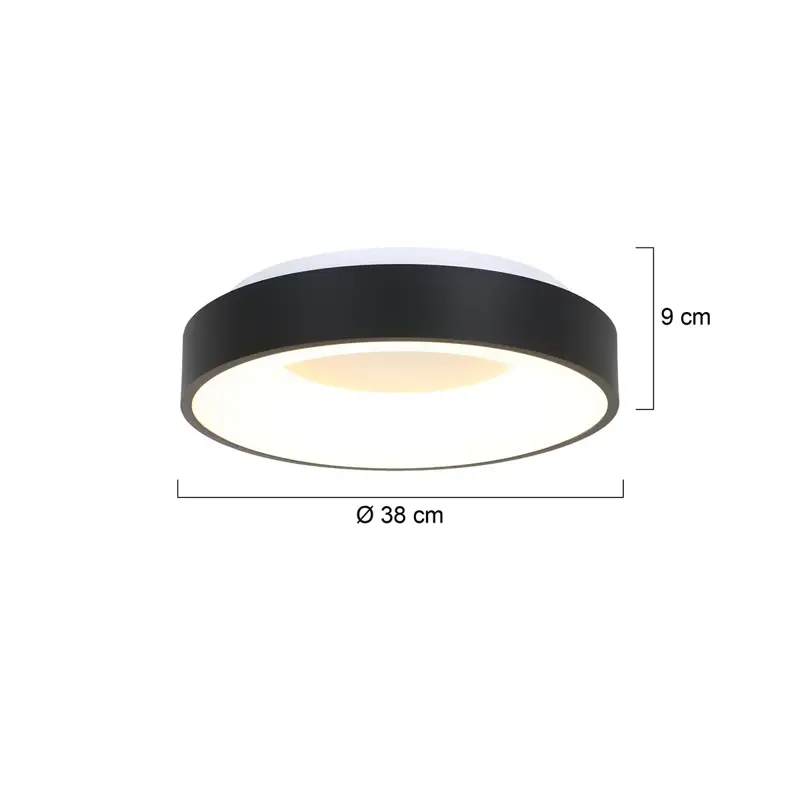 Foto 7 Plafondlamp Ringlede 2562ZW Zwart Ø38cm Ringlede 2562ZW