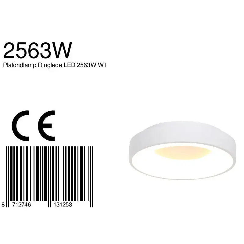 Foto 7 Plafondlamp RInglede 2563W Wit Ø48cm Ringlede 2563W
