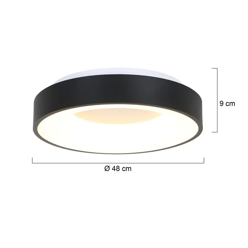 Foto 7 Plafondlamp RInglede 2563ZW Zwart Ø48cm Ringlede 2563ZW