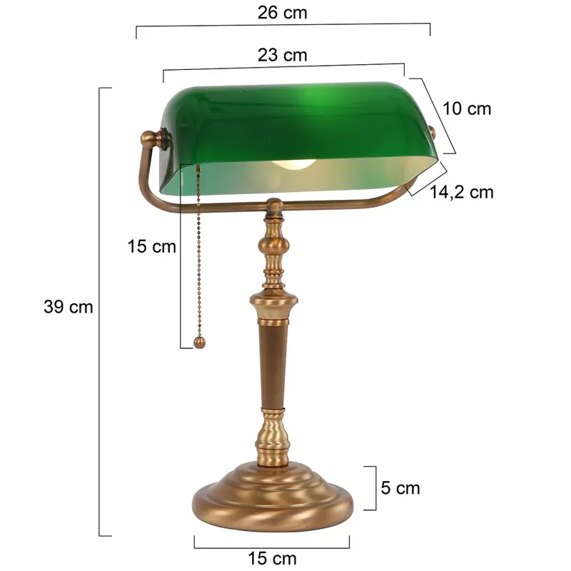 Foto 16 bankierslamp Tafellamp Ancilla 6185BR Brons