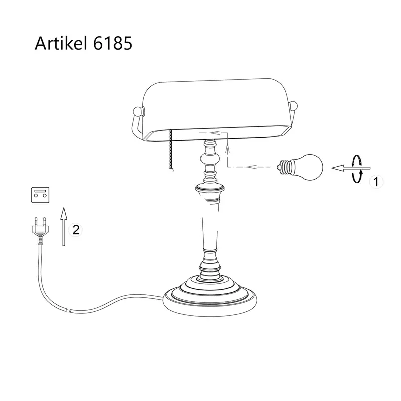 Foto 8 bankierslamp Tafellamp Ancilla 6185BR Brons