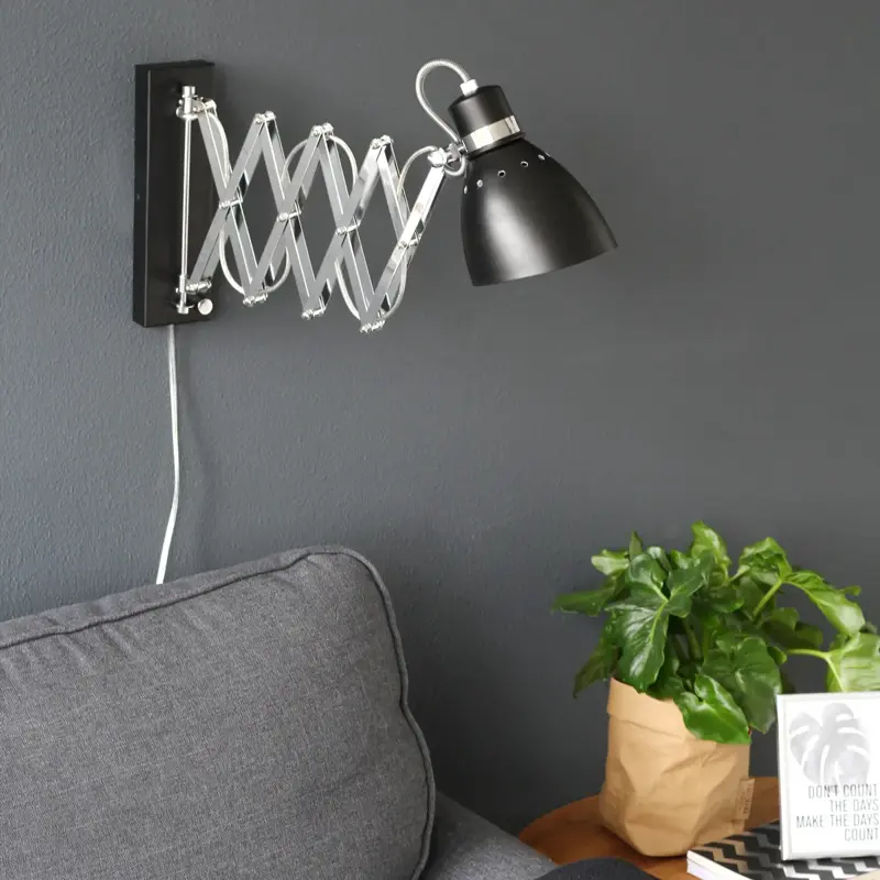 Foto 2 Wandlamp Spring 6290ZW Zwart Spring 6290ZW
